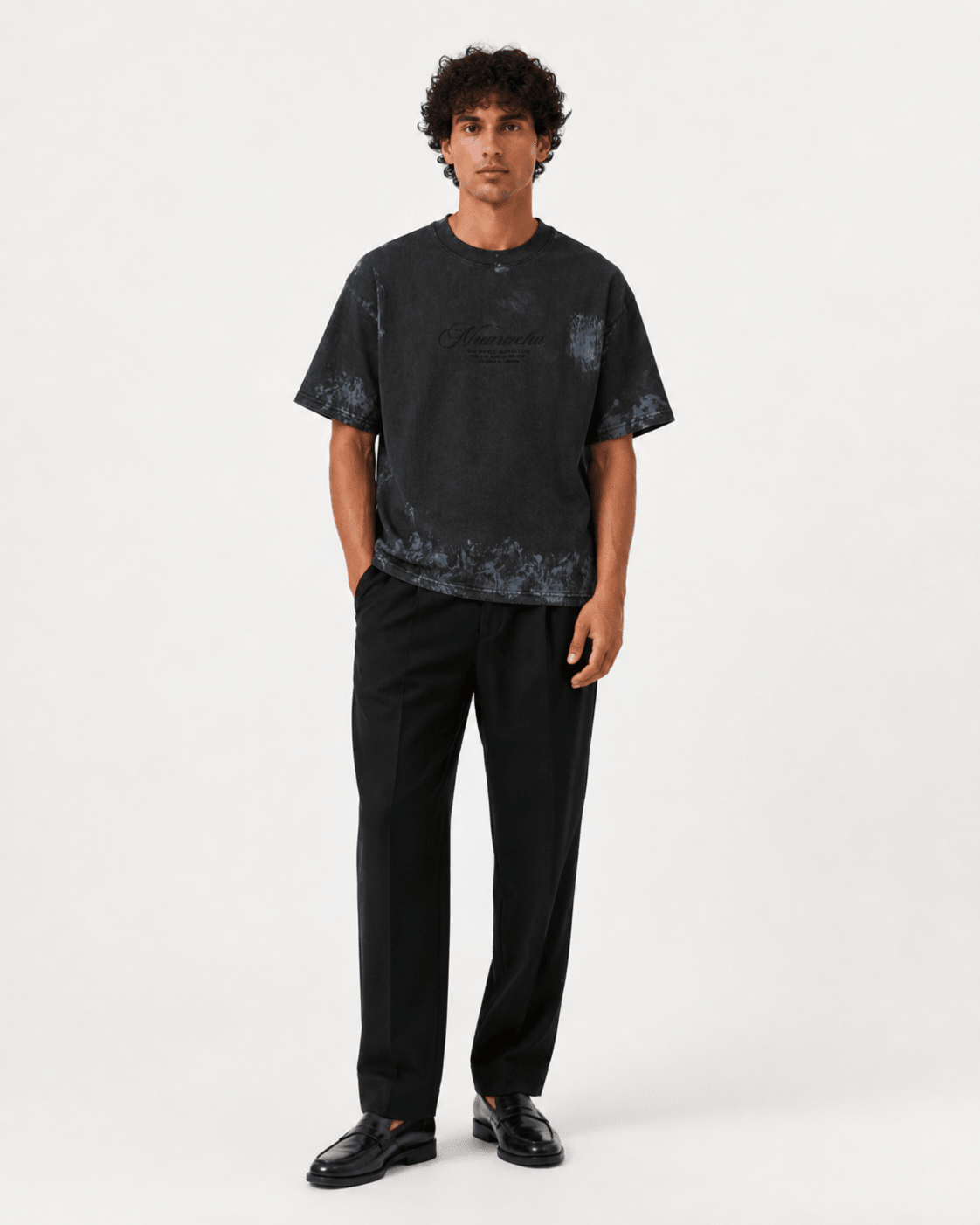 Script Tee - Black Stone Washed - MUARACHA